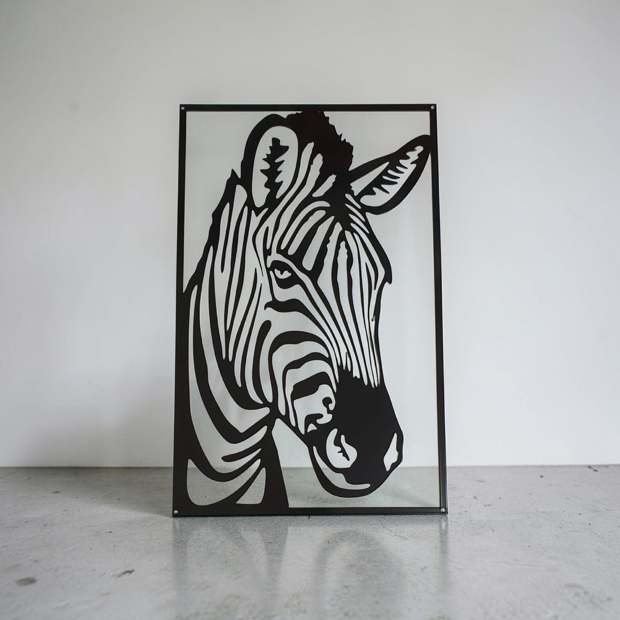 Zebra Portrait - Metal Wall Art