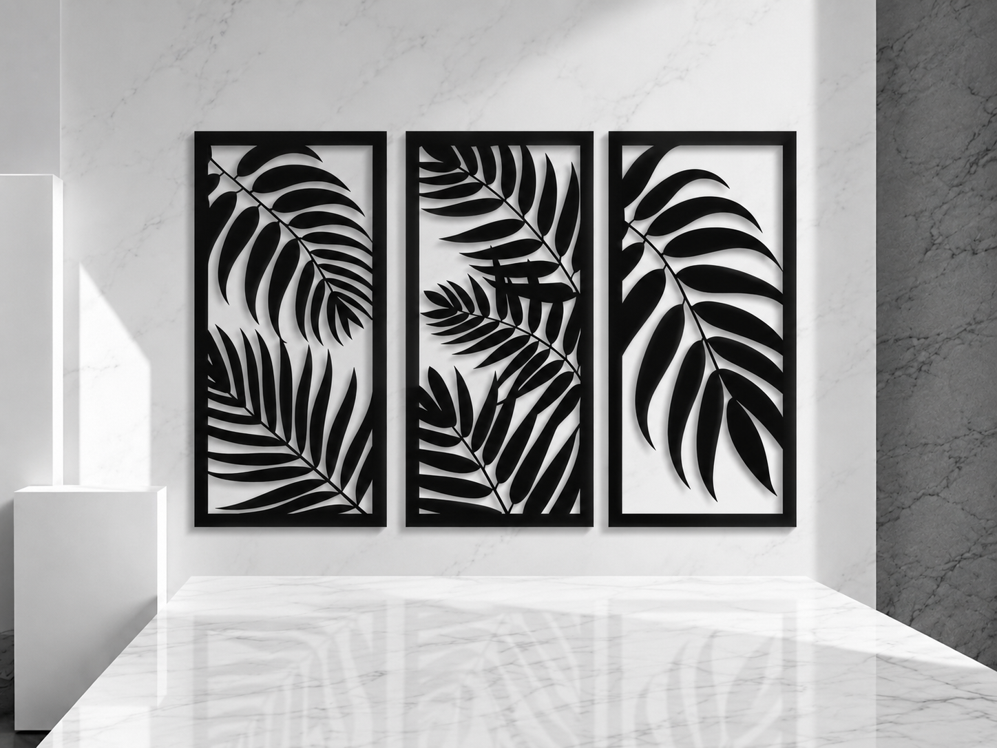 Tropical Leaf Trio – Metal Wall Art